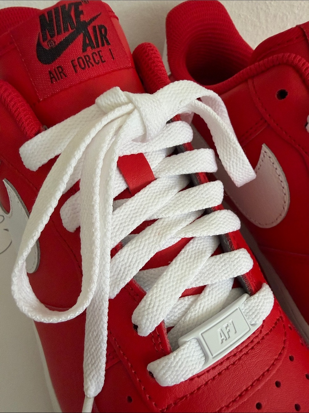 Nike Air Force 1 Low - Red with White Swoosh w/box - Picture 2 of 9